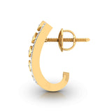 Majestic Leaf Huggie Diamond Earrings