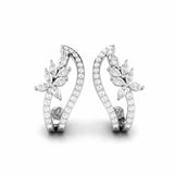 Blossom Elegance Huggie Diamond Earrings