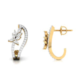 Blossom Elegance Huggie Diamond Earrings