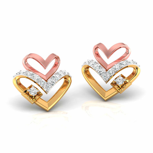 Triple Heart Diamond Studs