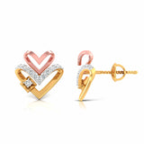 Triple Heart Diamond Studs
