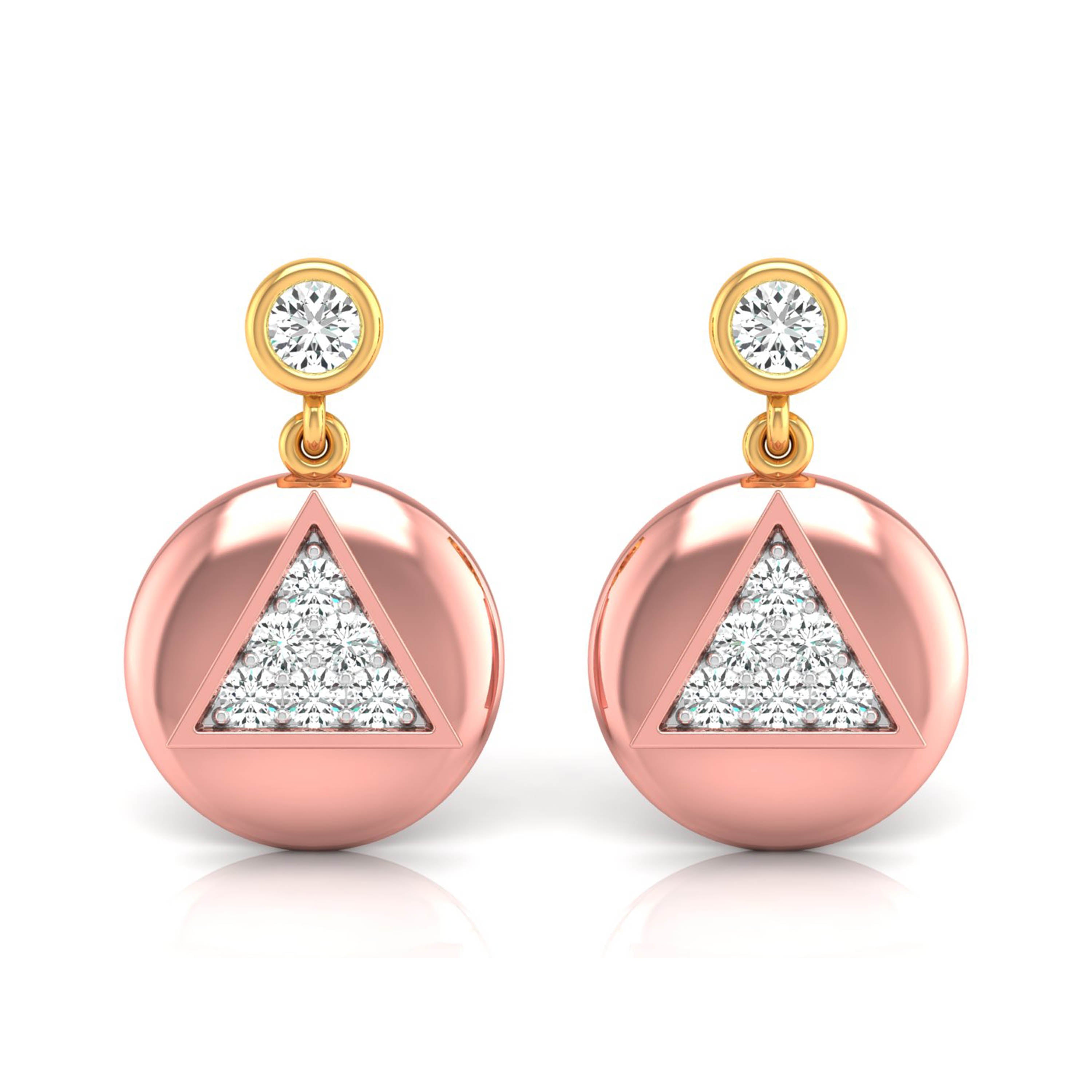 Modern Harmony Triangle Drop Earrings