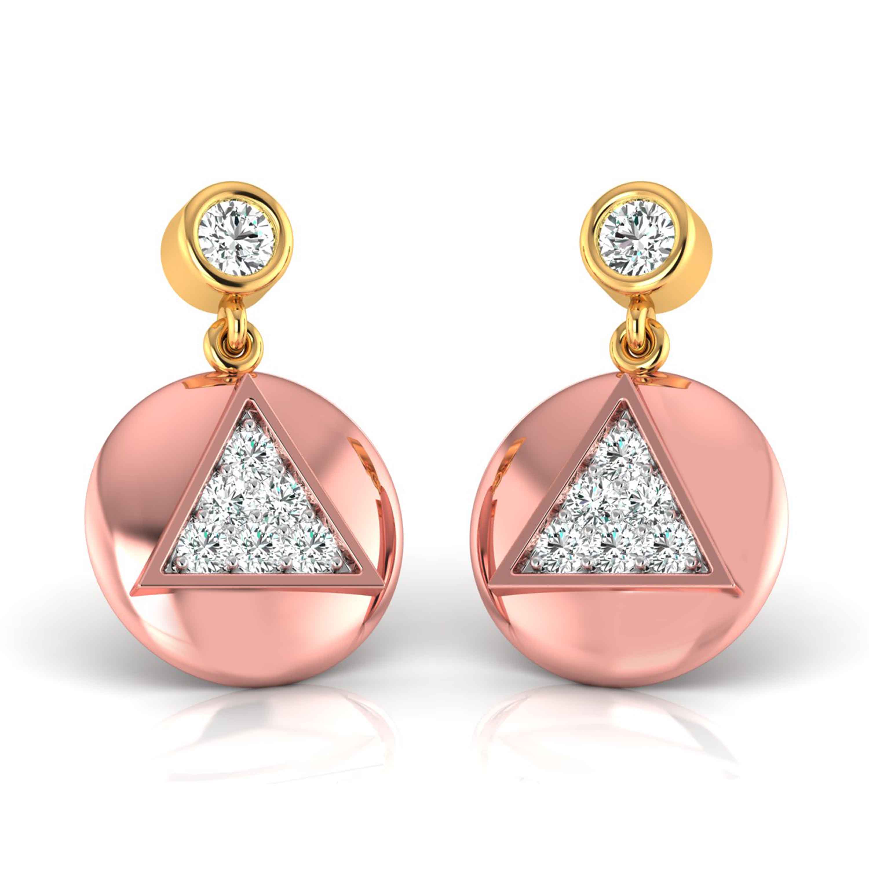 Modern Harmony Triangle Drop Earrings