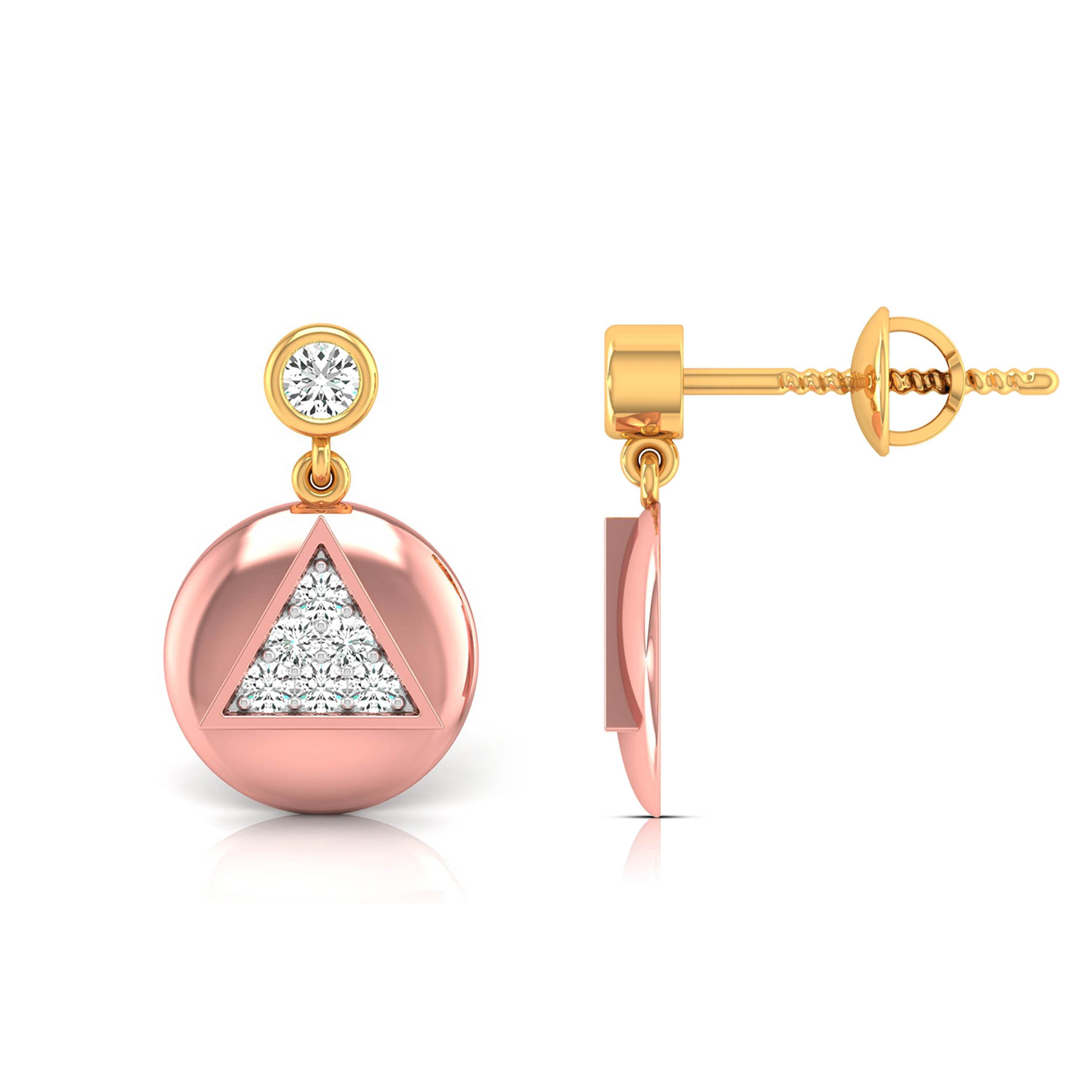 Modern Harmony Triangle Drop Earrings