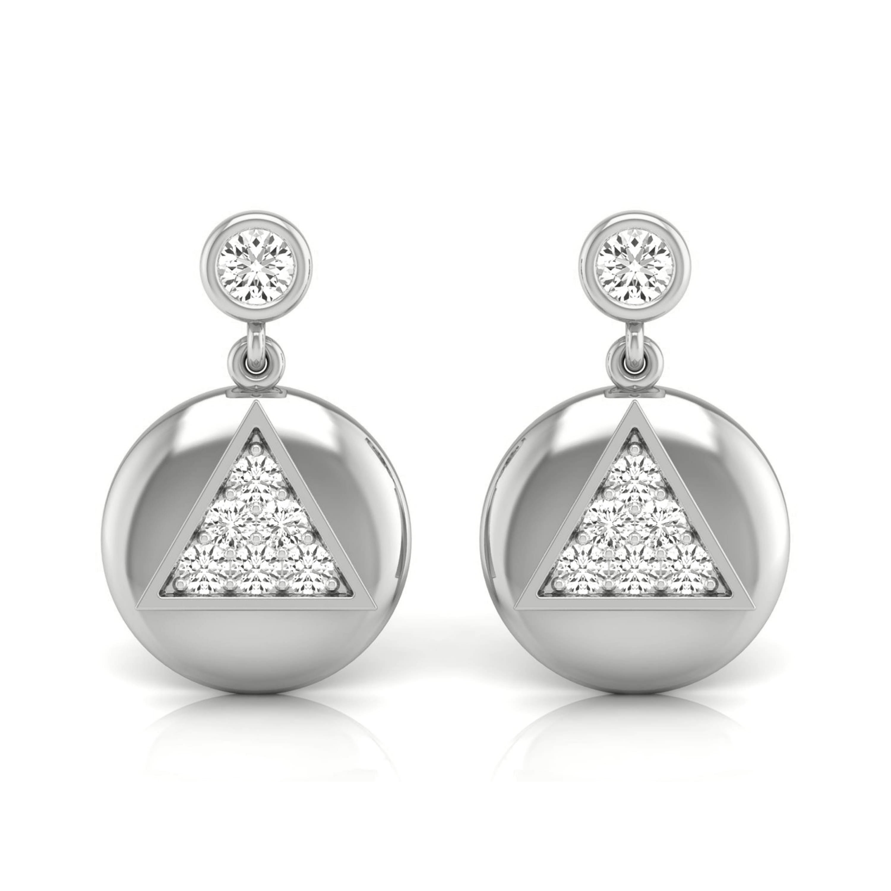 Modern Harmony Triangle Drop Earrings