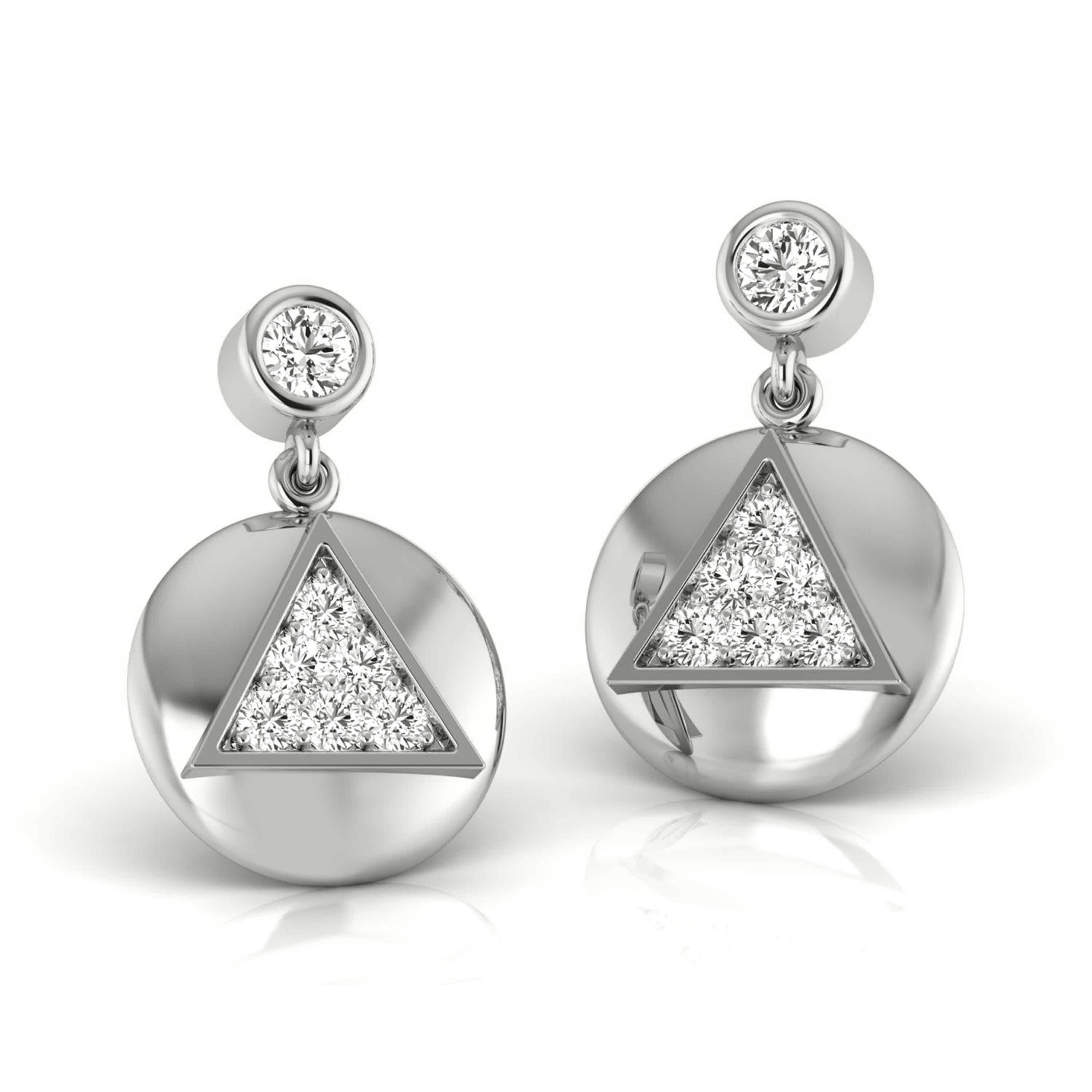 Modern Harmony Triangle Drop Earrings