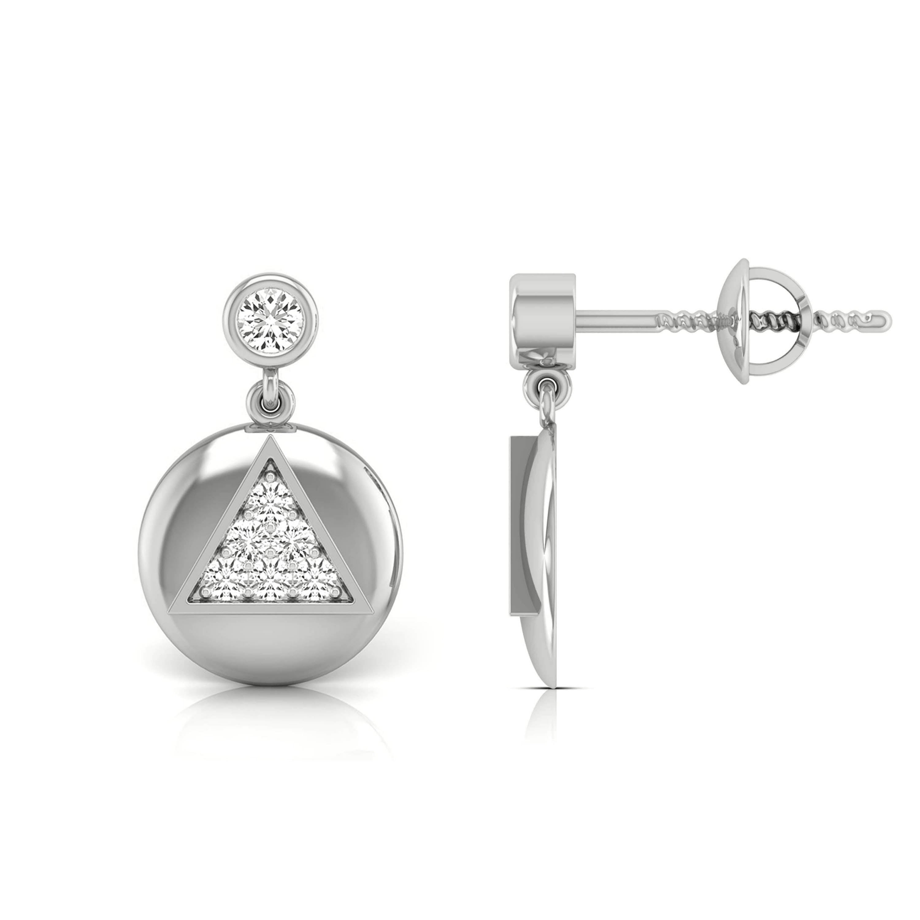 Modern Harmony Triangle Drop Earrings