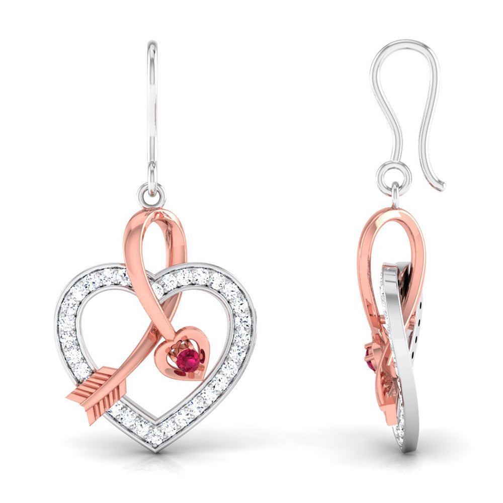 Enchanted Heart Gemstone Drop Earrings