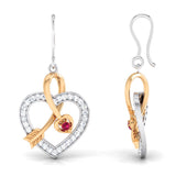 Enchanted Heart Gemstone Drop Earrings
