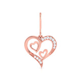 Double Heart Diamond Drop Earrings