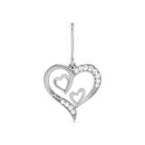 Double Heart Diamond Drop Earrings