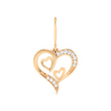 Double Heart Diamond Drop Earrings