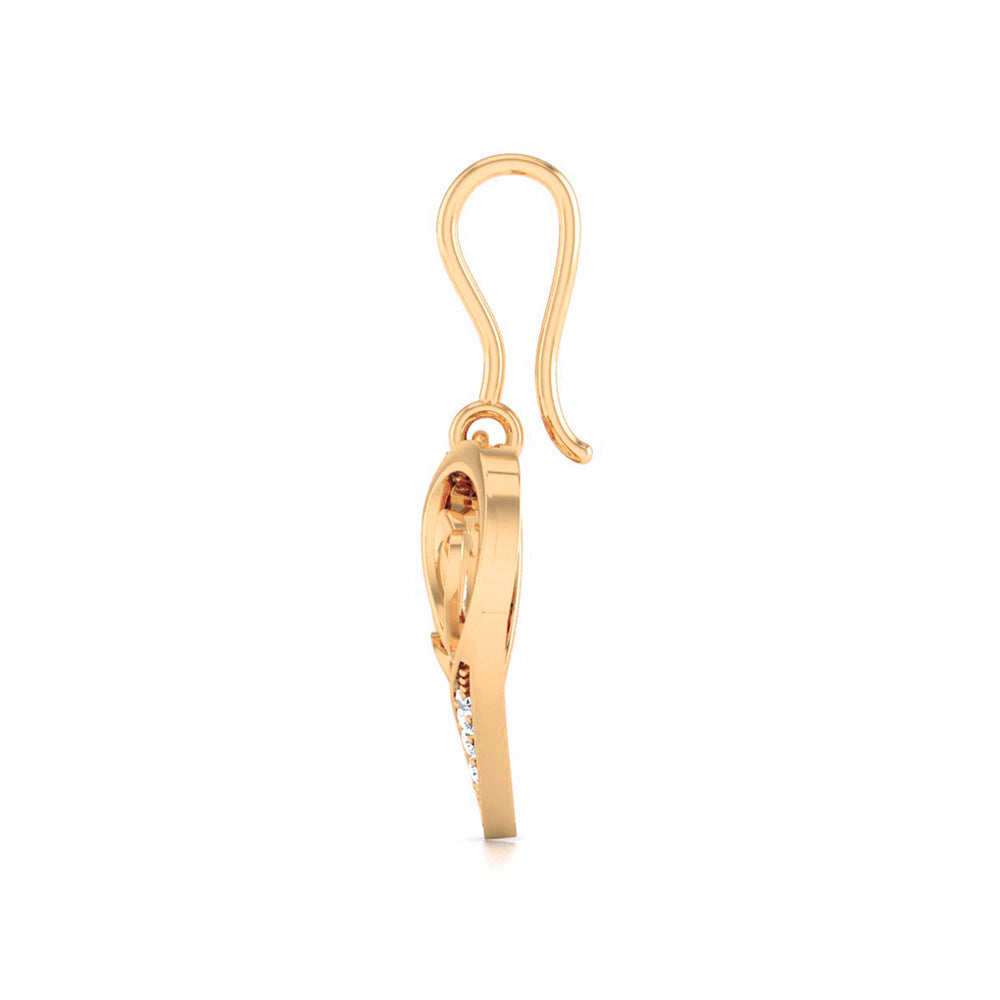 Double Heart Diamond Drop Earrings
