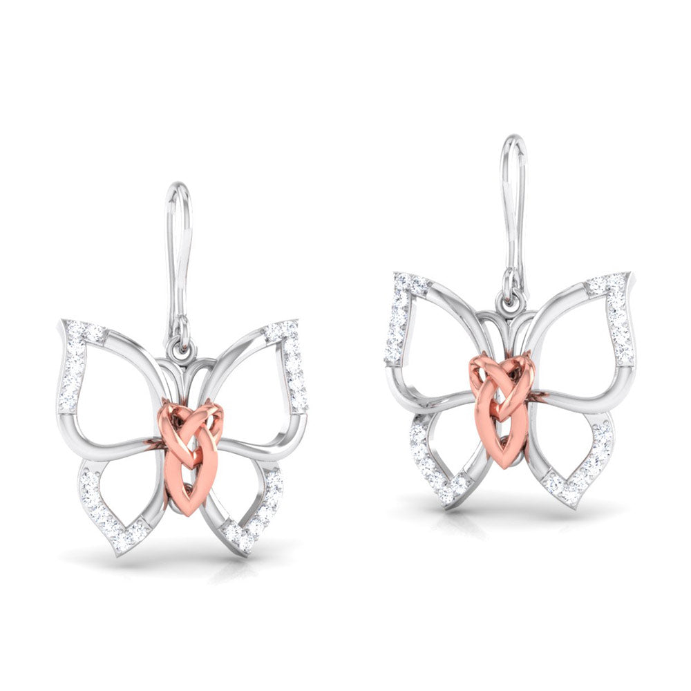 Butterfly Diamond Drop Earrings