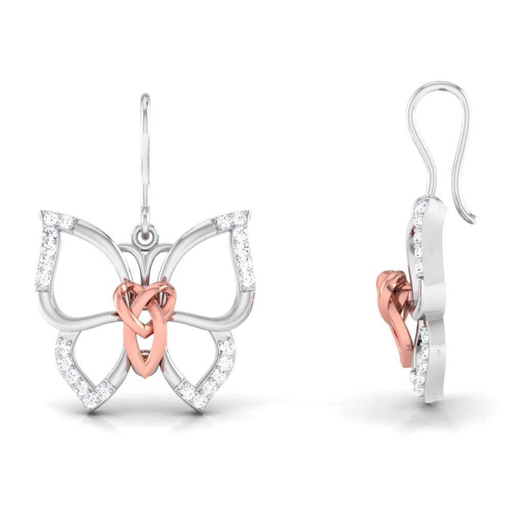 Butterfly Diamond Drop Earrings