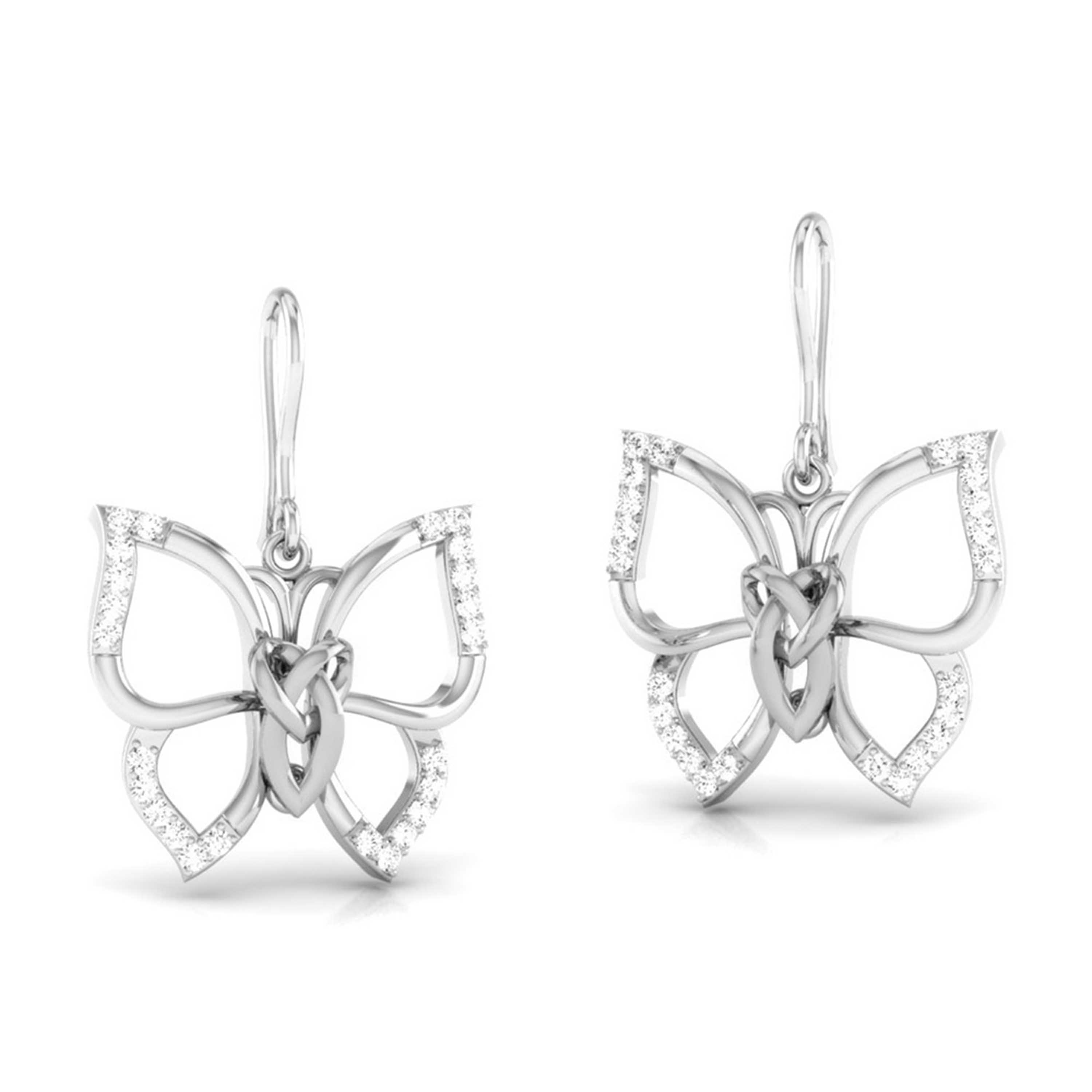 Butterfly Diamond Drop Earrings