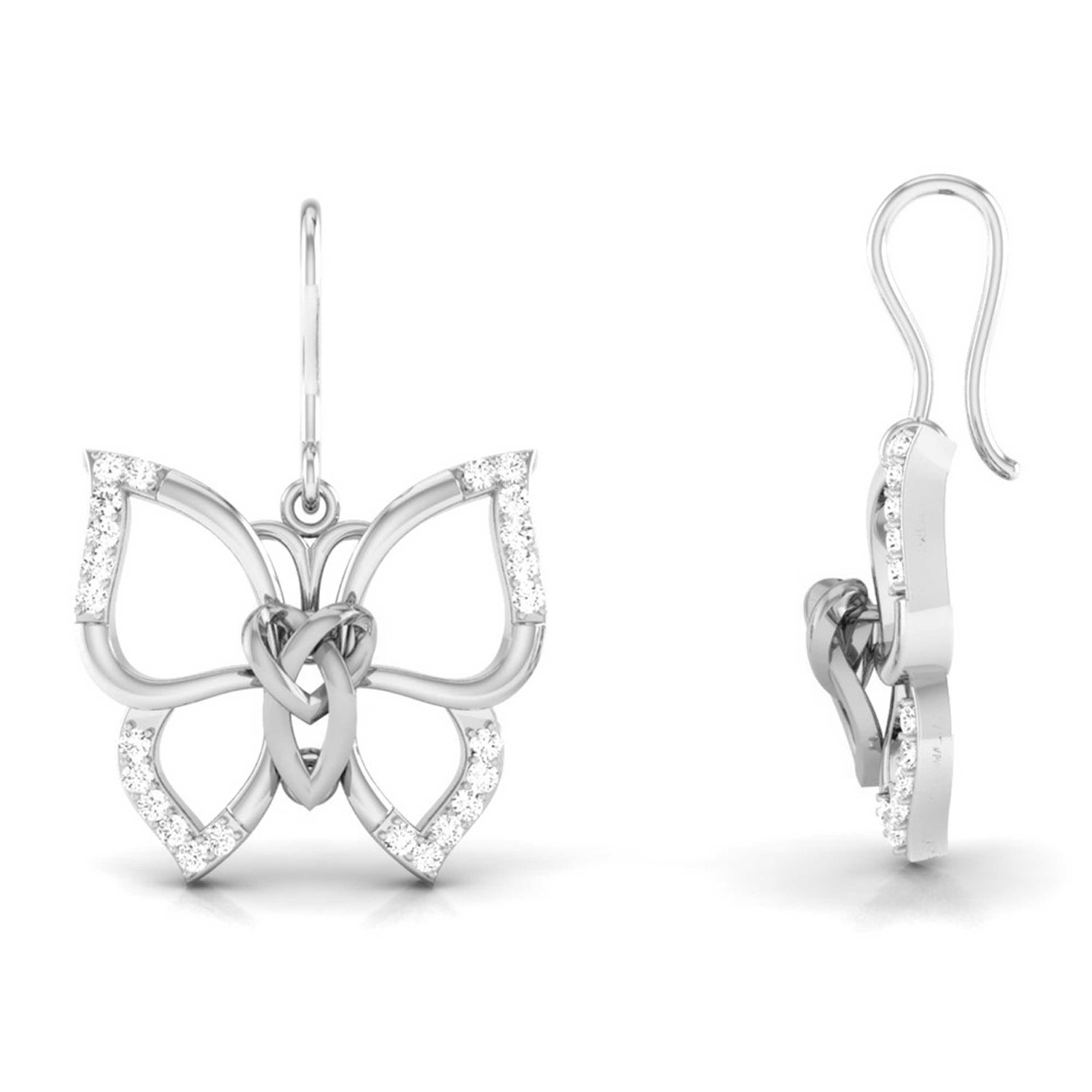 Butterfly Diamond Drop Earrings