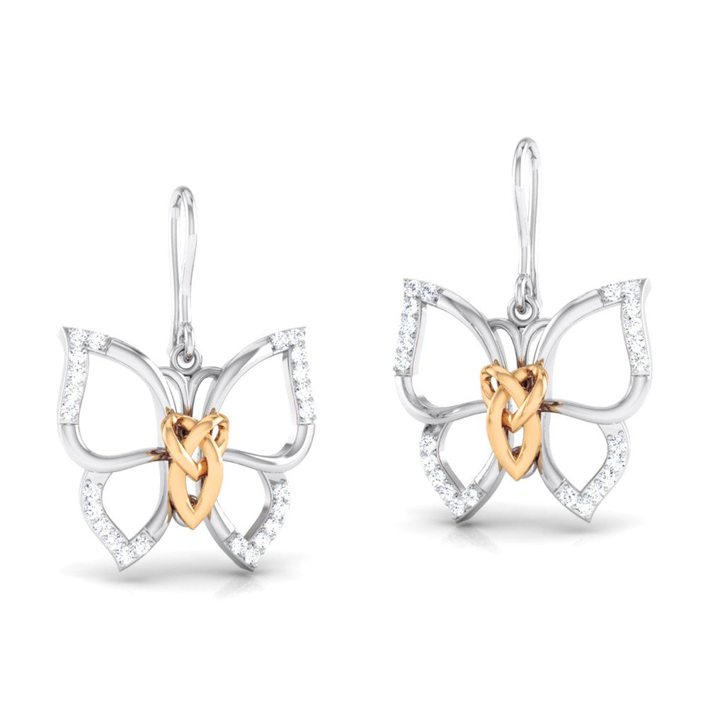 Butterfly Diamond Drop Earrings