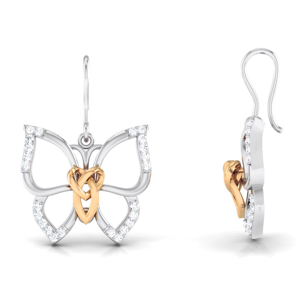 Butterfly Diamond Drop Earrings