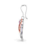 Ruby Heart Infinity Earrings