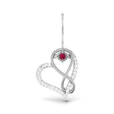 Ruby Heart Infinity Earrings