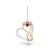 Ruby Heart Infinity Earrings