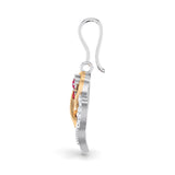 Ruby Heart Infinity Earrings