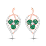 Rose Gold Clover Gemstone Diamond Earrings