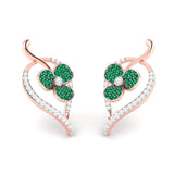 Rose Gold Clover Gemstone Diamond Earrings