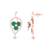 Rose Gold Clover Gemstone Diamond Earrings