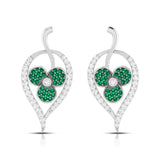 Rose Gold Clover Gemstone Diamond Earrings