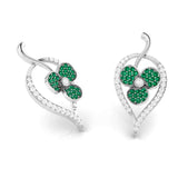 Rose Gold Clover Gemstone Diamond Earrings