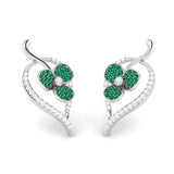 Rose Gold Clover Gemstone Diamond Earrings