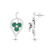 Rose Gold Clover Gemstone Diamond Earrings