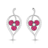 Rose Gold Clover Gemstone Diamond Earrings