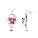 Rose Gold Clover Gemstone Diamond Earrings