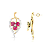 Rose Gold Clover Gemstone Diamond Earrings