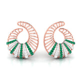Spiral Gemstone Diamond Earrings