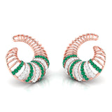 Spiral Gemstone Diamond Earrings