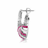 Spiral Gemstone Diamond Earrings