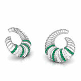 Spiral Gemstone Diamond Earrings