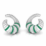 Spiral Gemstone Diamond Earrings