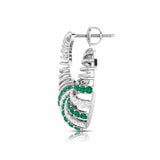 Spiral Gemstone Diamond Earrings