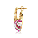 Spiral Gemstone Diamond Earrings