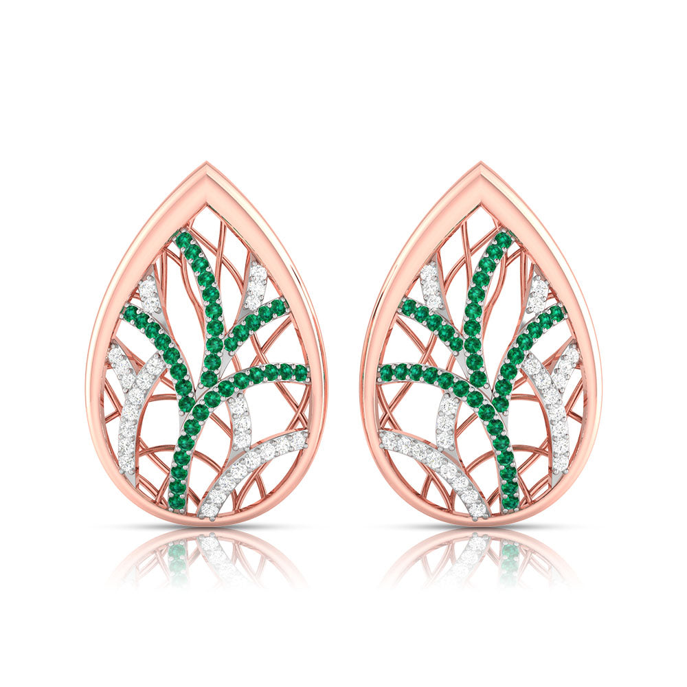 Teardrop Gemstone Diamond Earrings