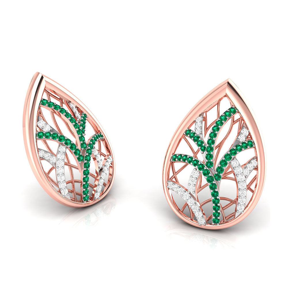 Teardrop Gemstone Diamond Earrings