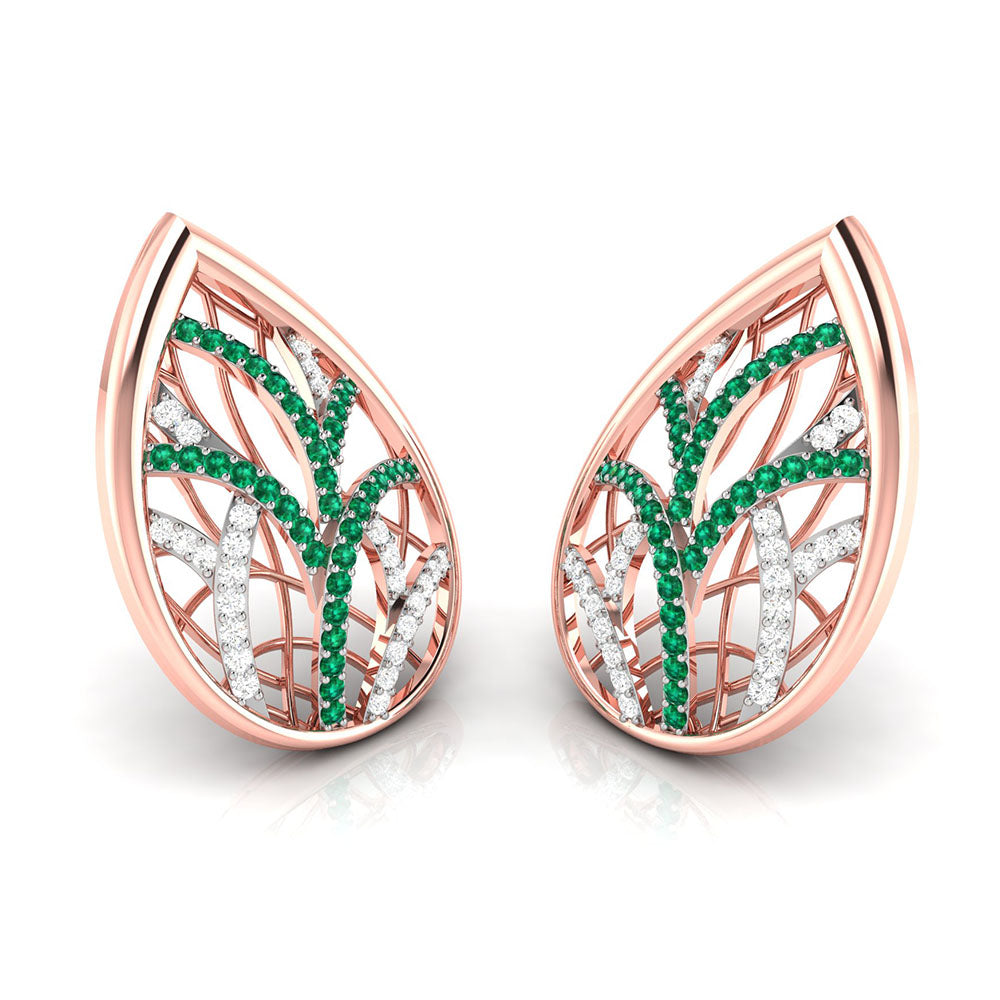 Teardrop Gemstone Diamond Earrings