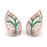 Teardrop Gemstone Diamond Earrings