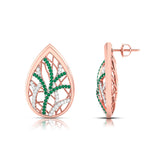 Teardrop Gemstone Diamond Earrings