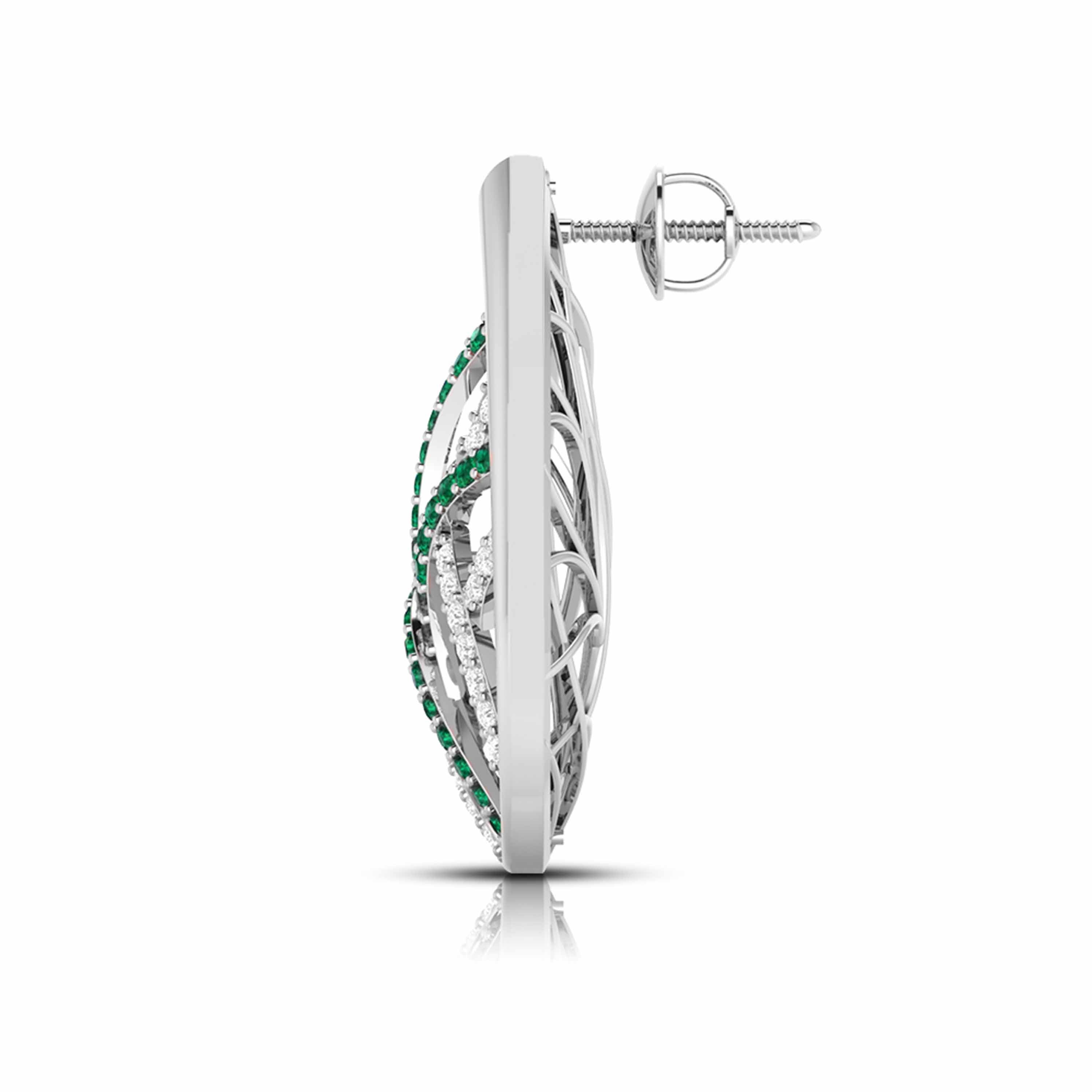 Teardrop Gemstone Diamond Earrings